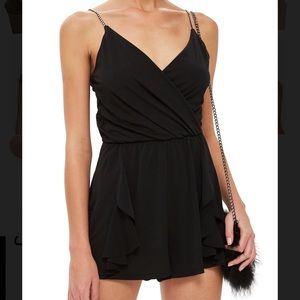 TopShop Black diamond strapped romper